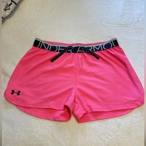 Neon Pink Under Armour shorts